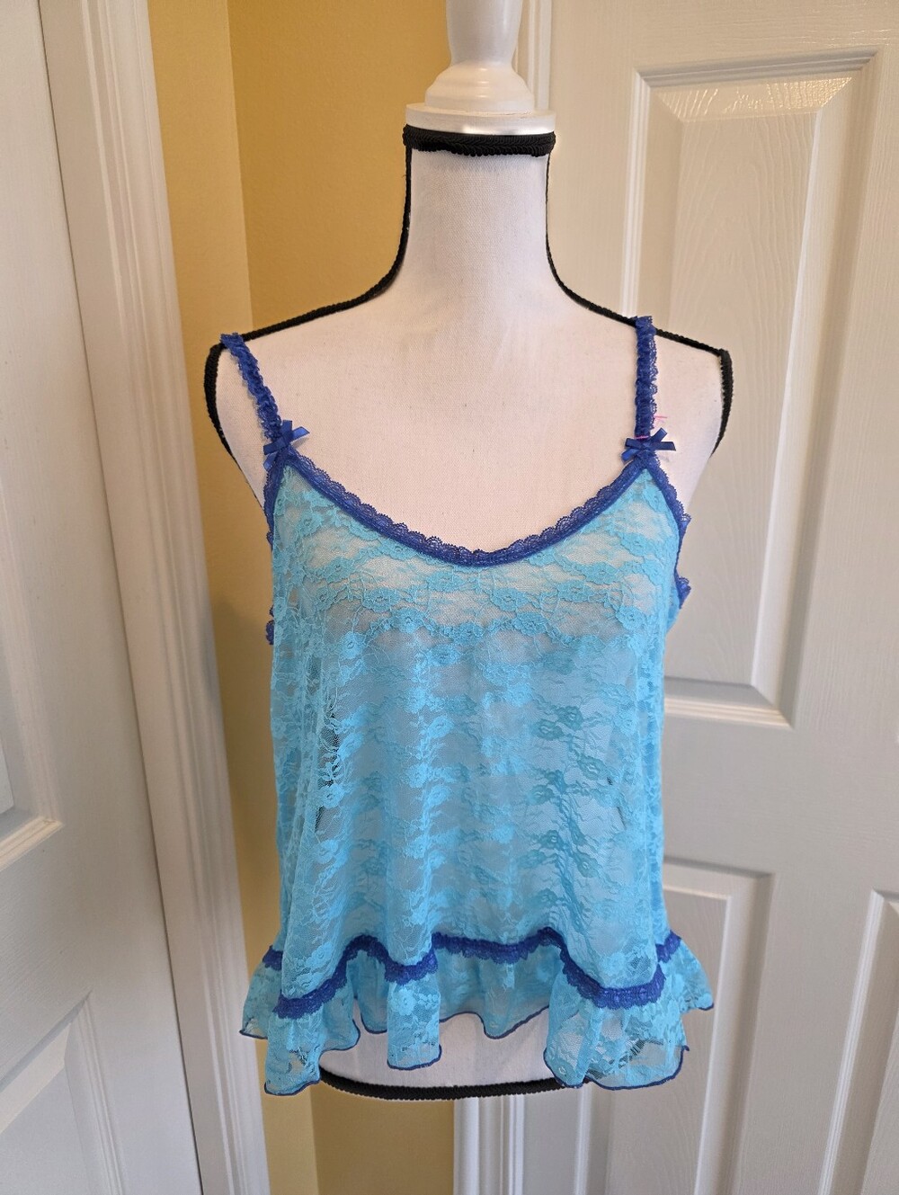 IN BLOOM BY JONQUILL BLUE BABYDOLL TOP, SIZE M, NEW